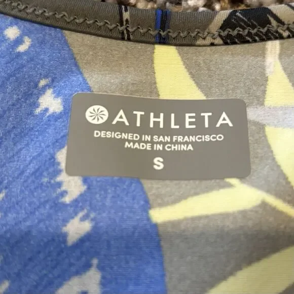 Athleta Long Sleeve Top Small Midnight Palm Swim - Picture 6 of 11